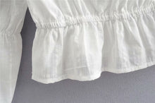Load image into Gallery viewer, Boho Blouse, White Shirt,white Off-shoulder Tops
