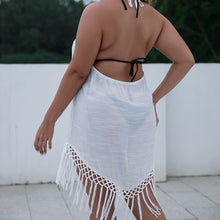 Load image into Gallery viewer, White Backless, Bohemian Mini Dress,Boho Sundress
