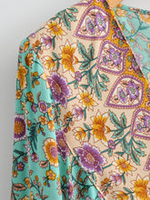 Load image into Gallery viewer, Floral print v-neck,Boho sundress,Boho mini dress
