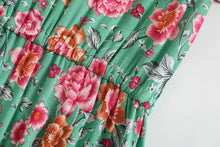 Load image into Gallery viewer, Floral Print V-neck,Boho Sundress,Boho Mini Dress
