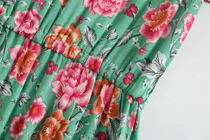 Floral Print V-neck,Boho Sundress,Boho Mini Dress