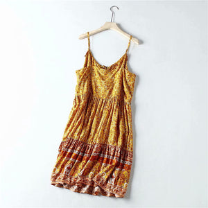 Mini Dress, Boho Sundress,Floral Print