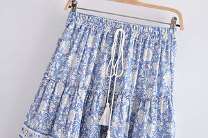 Floral Printed ,Boho Short Skirt ,Bohemian Mini Skirts