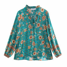 Load image into Gallery viewer, Boho Blouse, Vintage shirts,Floral print
