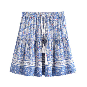 Floral Printed ,Boho Short Skirt ,Bohemian Mini Skirts