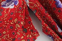 Load image into Gallery viewer, Boho Robe, Kimono Robe,Nova Red Floral
