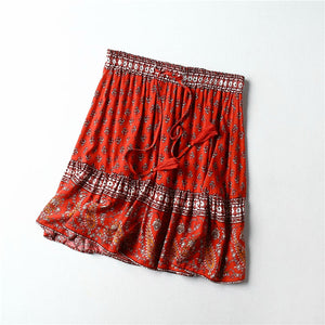 Boho Skirt, Mini Skirt, Wild Flower