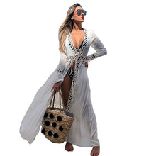 Load image into Gallery viewer, White Bohemian  dress , Boho maxi sundress
