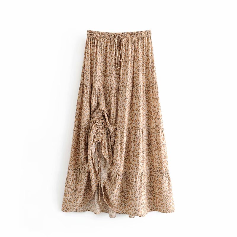 Boho Skirt, Maxi Skirt,Leopard Wild Flower