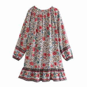 Mini Dress, Boho Sundress,Floral Print