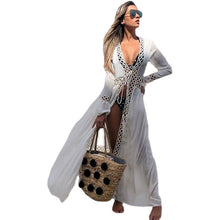 Load image into Gallery viewer, White Bohemian  dress , Boho maxi sundress

