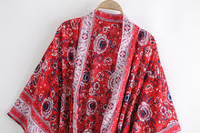 Load image into Gallery viewer, Boho Floral Kimono,Boho robe Cover-up
