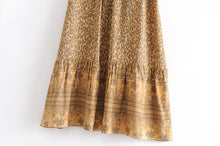 Load image into Gallery viewer, Leopard Floral print ,Boho Maxi Skirt
