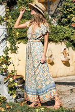 Load image into Gallery viewer, Red Floral Print, Boho Bodysuits,Bohemian Rompers

