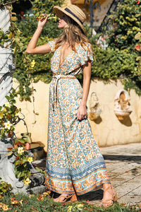 Red Floral Print, Boho Bodysuits,Bohemian Rompers