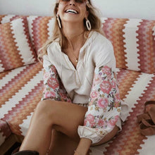 Load image into Gallery viewer, Boho Blouse, Vintage Blouse,Embroidery Linen cotton
