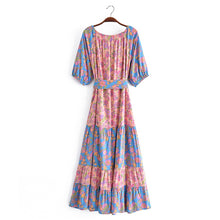 Load image into Gallery viewer, Floral Print ,Bohemian Maxi Dress,Boho Sundress
