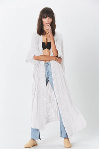 Solid Fancy Lace, Bohemian Maxi Dress,Boho Kimono