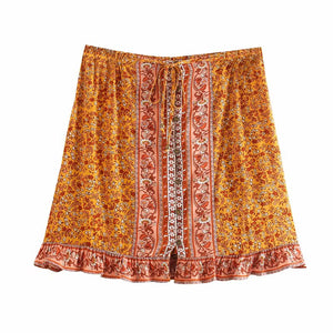 Boho Skirt, Mini Skirt, Wild Flower