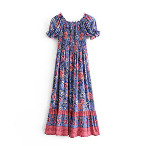 Floral print ,Boho midi dress, Boho sundress