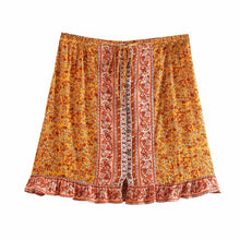 Load image into Gallery viewer, Boho Skirt, Mini Skirt, Wild Flower
