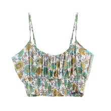 Load image into Gallery viewer, Boho Sets, Green Floral Print ,Pants and Tops
