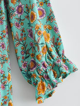 Load image into Gallery viewer, Floral print v-neck,Boho sundress,Boho mini dress

