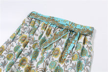 Load image into Gallery viewer, Boho Sets, Green Floral Print ,Pants and Tops
