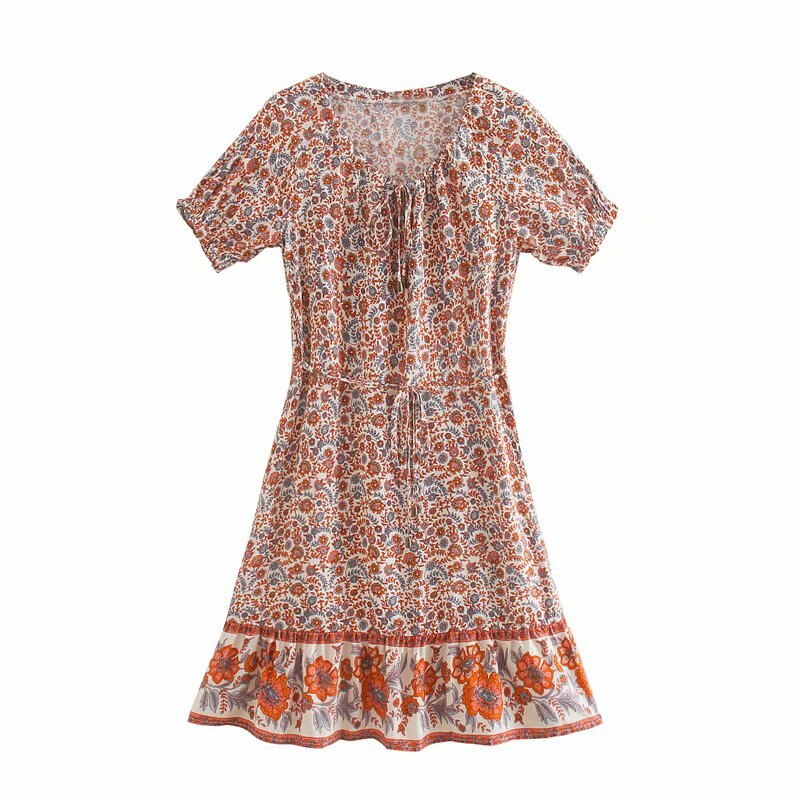 Mini Dress, Boho Sundress,Floral print