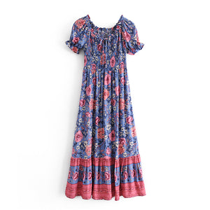 Floral print ,Boho midi dress, Boho sundress