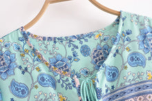 Load image into Gallery viewer, Bird Floral print，Bohemian Maxi dress，Boho sundress
