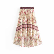 Load image into Gallery viewer, Boho Skirt, Maxi Skirt, Green Wild Flower

