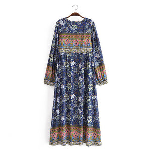 Floral Print,Bohemian Maxi Dress,Boho Sundress