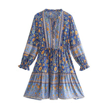 Load image into Gallery viewer, Floral Print,Bohemian Mini Dress,Boho Sundress
