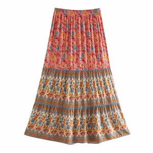 Boho Skirt, Maxi Skirt, Wild Flower