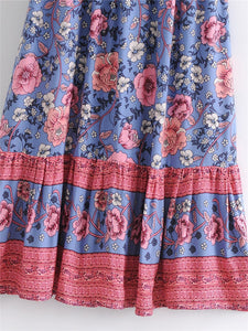 Floral print ,Boho midi dress, Boho sundress