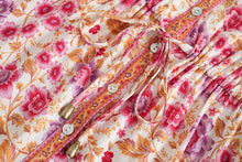 Load image into Gallery viewer, Floral Print V-neck,Boho Sundress,Boho Mini Dress
