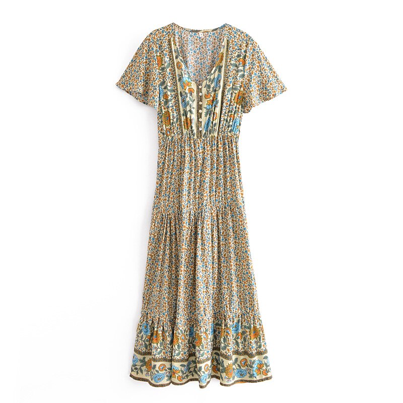 Floral Print , Bohemian Maxi Dress,Boho Sundress