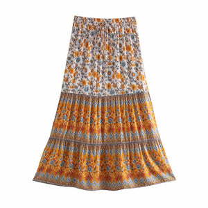 Boho Skirt, Maxi Skirt, Wild Flower