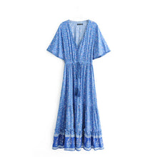 Load image into Gallery viewer, Bohemian Maxi Dress, Boho Dress,Multi Floral Print
