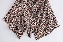 Load image into Gallery viewer, Leopard Print,Boho Short Robe Kimono,Bikini Cover-up
