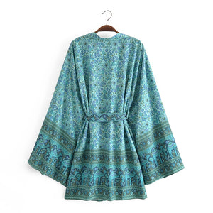 Floral print , Bohemian Robe ,Boho Kimono