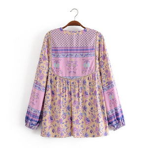 Boho Blouse, Vintage Blouse,Floral Print