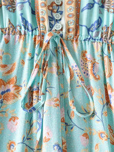 Floral Print,Bohemian Maxi Sundress,Boho Dress
