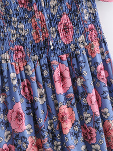 Floral print ,Boho midi dress, Boho sundress