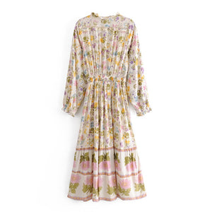 Lace-up Tassel, Boho Maxi Dress, Vintage Sundress