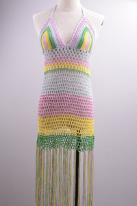 Colour hollow,Bohemian mini dress, Boho sundress