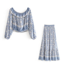 Load image into Gallery viewer, Boho Sets, Maxi Skirt and Tops, Wild Flower
