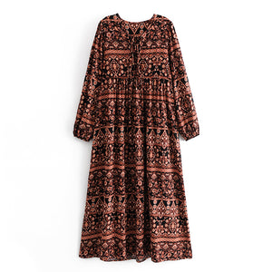 Floral Print ,Boho Maxi Dress, Vintage Sundress