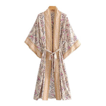 Load image into Gallery viewer, Boho Kimono,Beach Robe,Floral Print
